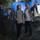 Director Michael Doughtery (right) with star Millie Bobby Brown.